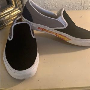 Vans Off The Wall Custom Shop Black & Gray,Anna)